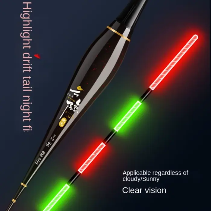 Flotteur électronique pêche rock indicateur lumineux tube dérive longue queue pour pêche nocturne