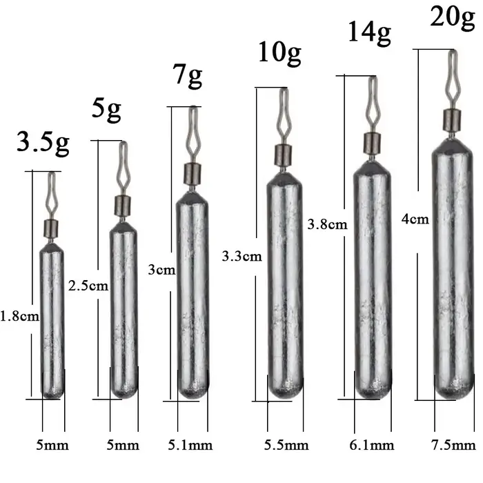 Plombs de pêche Drop Shot 10 pièces - Poids de 3.5g à 20g pour technique finesse et pêche précise