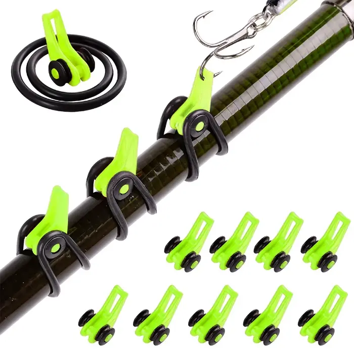 Lot 10 anneaux silicone JOOYOO pour canne à pêche garde hameçons appâts leurres pêche sécurisée facile