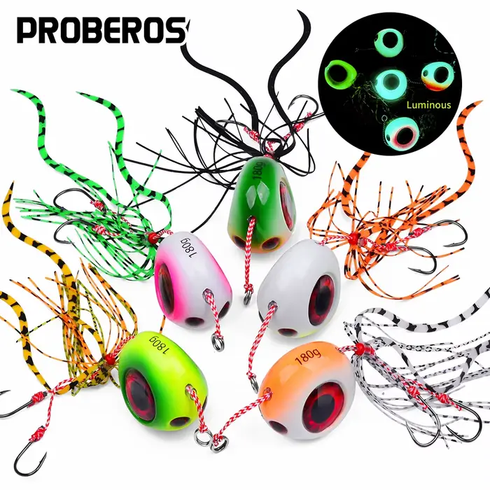 Jigs PROBEROS 40-180g lumineux pour pêche mer profonde - leurres métal glowing offshore trolling rigs