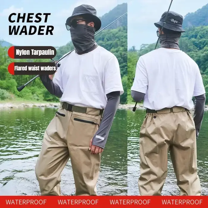 Combinaison de pêche respirante avec bottes intégrées - Waders imperméables pour hommes