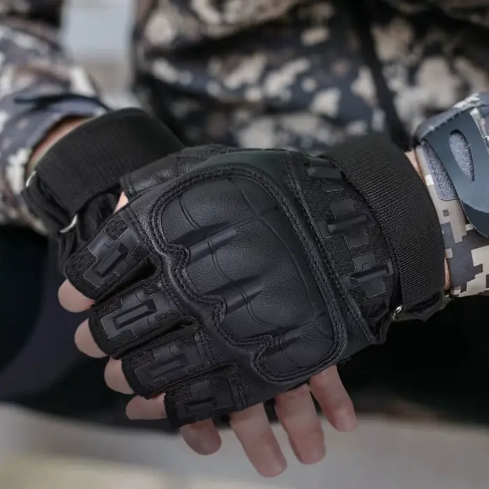 Gants tactiques sans doigts coque dure sports paintball airsoft pêche chasse vélo anti-dérapage