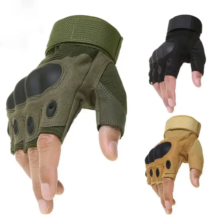 Gants tir tactiques demi-doigts paintball airsoft anti-dérapants pêche vélo protection