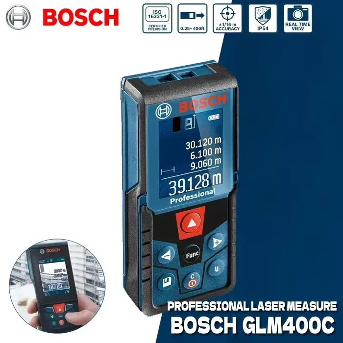 Télémètre laser BOSCH GLM 400 40m écran couleur haute précision pour pêche professionnelle