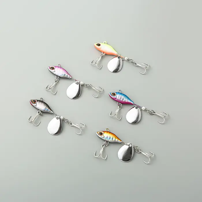 Leurre de pêche rotatif Long Shot VIB 7g 10g 14g, leurre cuiller avec queue spinner pour carnassiers