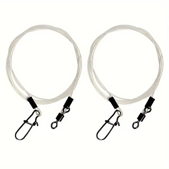 Ligne de pêche fluorocarbone 100% 7-18kg avec émerillon roulant et clip rapide - Lot de 12