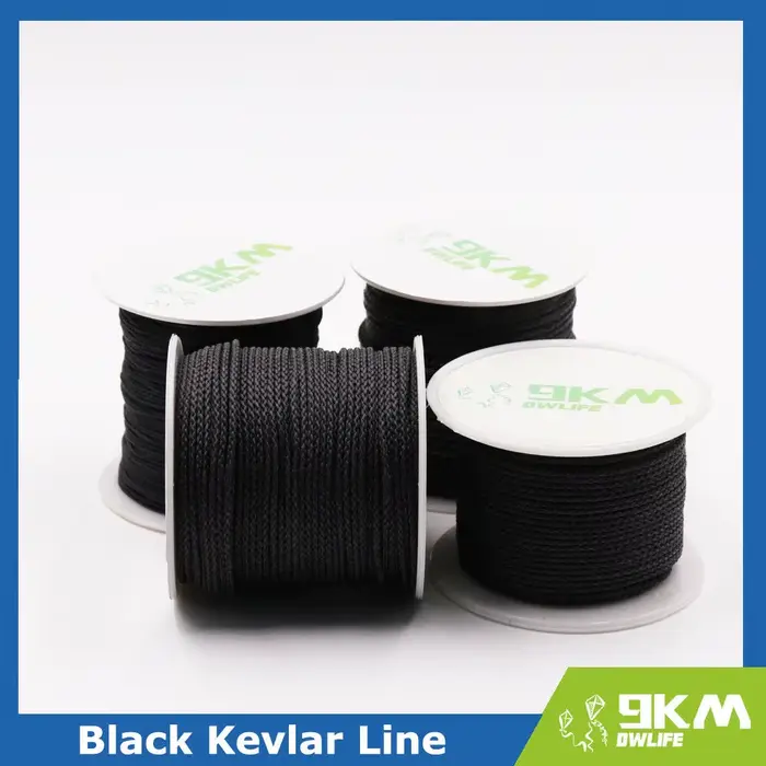 Corde Kevlar noir pêche 50-2000LB haute résistance tactique pour assistance ligne kite randonnée