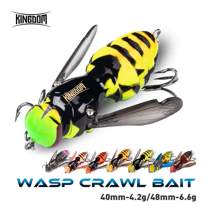 Leurre insecte guêpe flottant pour brochet et perche - Wobbler 4.2g à 6.6g leurre dur bio bass carpe