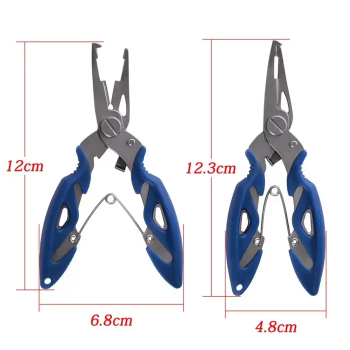 Pince ciseaux multifonction pêche : coupe-tresse, extracteur hameçons, pince à poissons