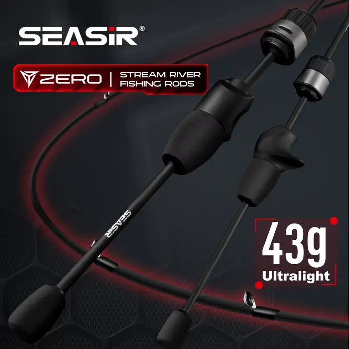 Canne ultralight Seasir Zero 43g 1.53m carbone BFS 1.5-6g rivière ruisseau 2 sections