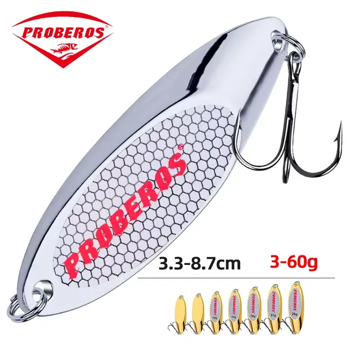 Leurre métal spinner PRO BEROS 3g à 60g, leurre dur à paillettes et bruit pour truite et carnassiers