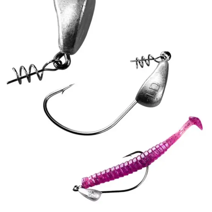 Hameçon jig head avec émerillon de 3.5g à 21g pour leurre souple worm et pêche aux leurres