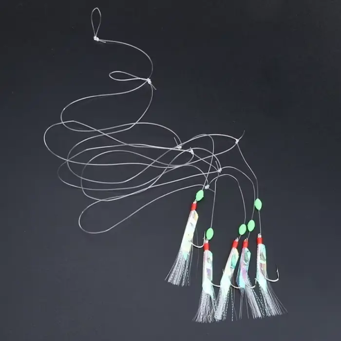 Set 5 leurres souples multicolores à peau argentée - Appâts imitation poisson et crevette avec hameçon crystal