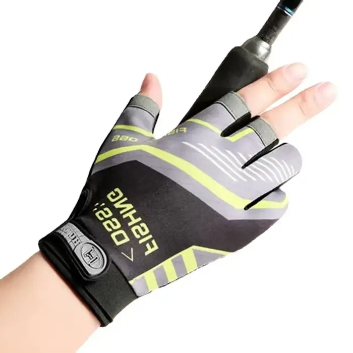 Gants pêche trois doigts homme été anti-UV anti-dérapant soie glacée légers techniques