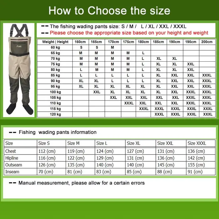 Waders de pêche imperméables 5 couches pour hommes et femmes - Pantalon de pêche avec chaussettes en néoprène