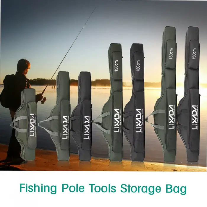 Sac de pêche Lixada pliable 100-150cm pour canne, moulinet et matériel - Transport pratique