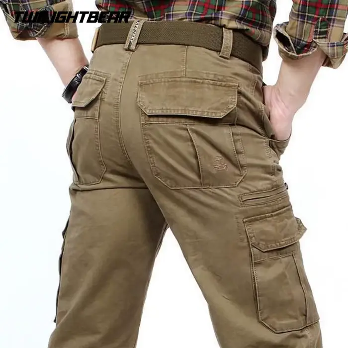 Pantalon cargo homme 100% coton multiples poches qualité premium pour pêche confortable été