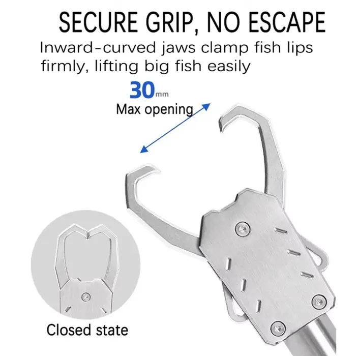 Pince poisson acier inox 385g 31cm avec balance anti-corrosion pour contrôle et pesée accessoires pêche
