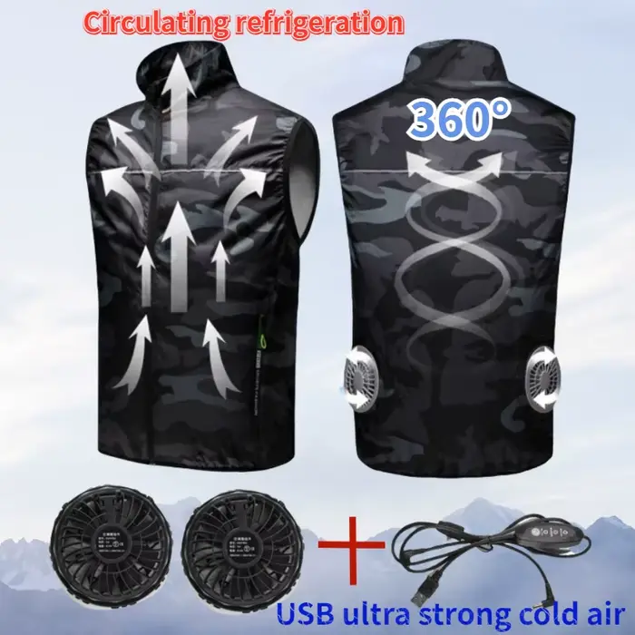 Veste Rafraîchissante Pêche et Travail avec Ventilateur Intégré pour Outdoor en Été