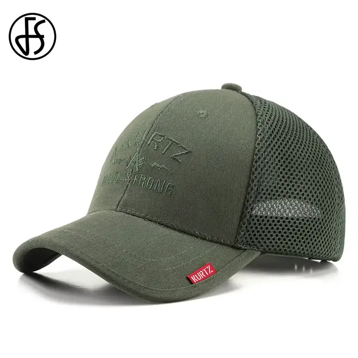 Casquette tactique FS Army Green Streetwear mesh respirante pour pêche et outdoor homme femme