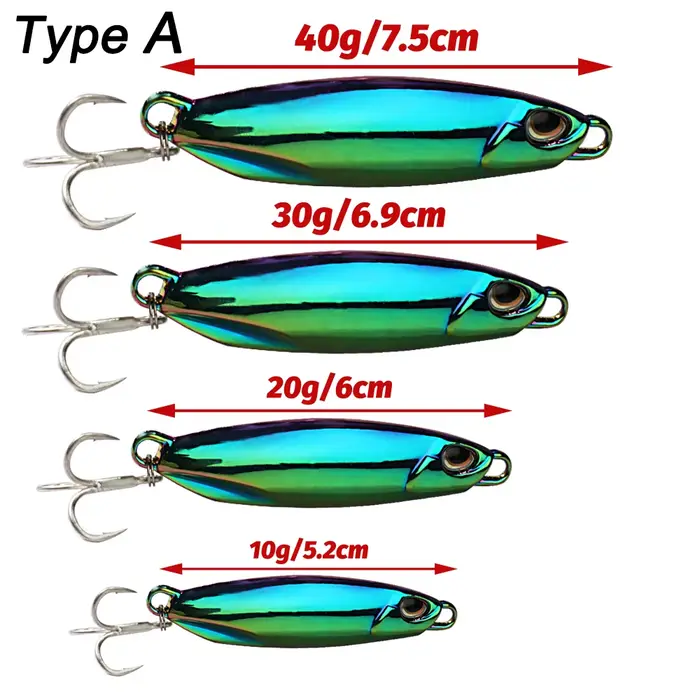 Leurre métal jig 10g à 40g - Cuiller casting pour pêche du bord en mer et lac français