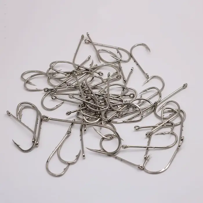 50 hameçons circle en acier haute carbone pour la pêche de la carpe et en mer,