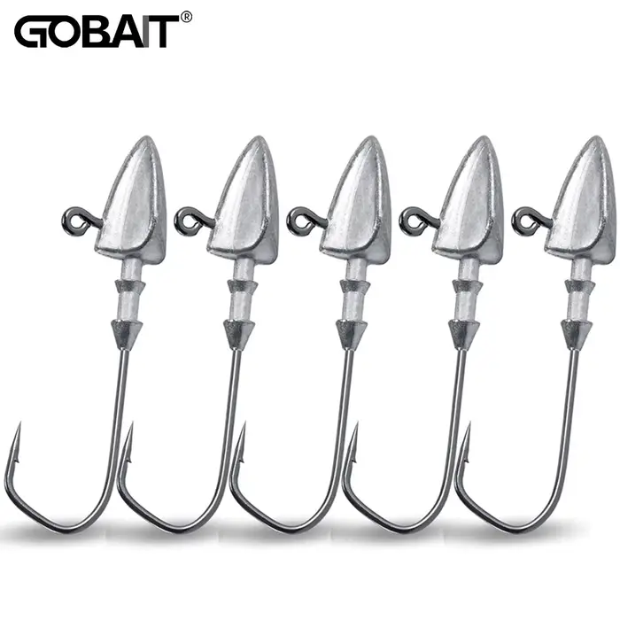 Lot de 5 leurres métalliques jig head plombés de 3.5g à 35g pour pêche au leurre
