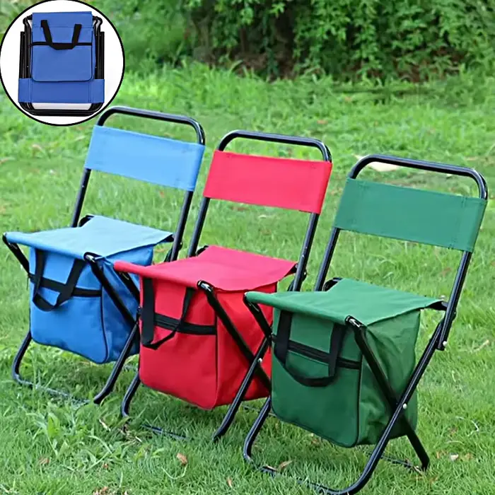 Fauteuil pêche pliant 2 en 1 avec sac glacière intégré - Siège portable léger pour camping et extérieur