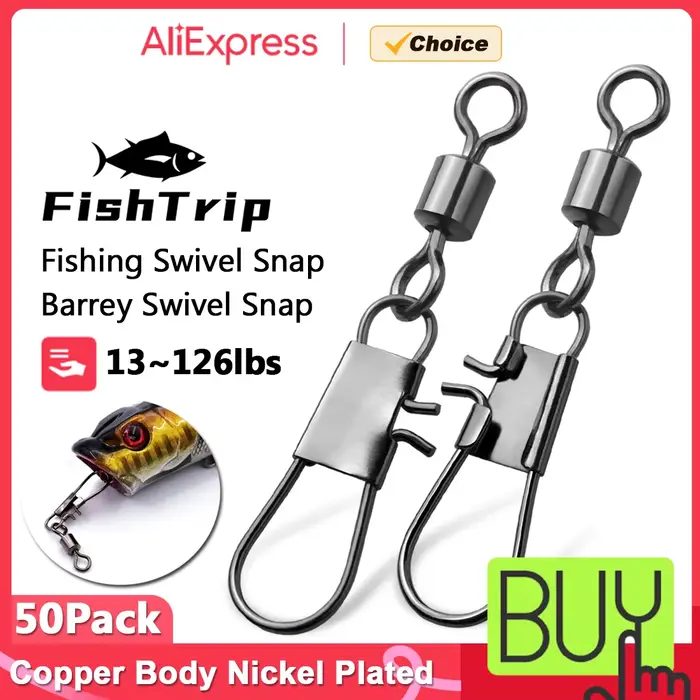 FishTrip Swivel Snap Rolling Swivel Interlock Snap Acier Inoxydable Connecteur Rapide Appât Pêche