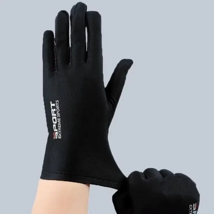 Gants de pêche homme été soie glacée protection solaire conduite vélo randonnée doigts entiers