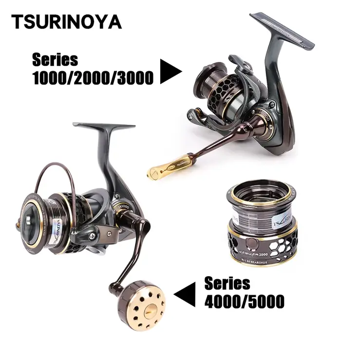 Moulinet spinning TSURINOYA JAGUAR double bobine ultraléger - Pour pêche à l'ajing et carpe en mer