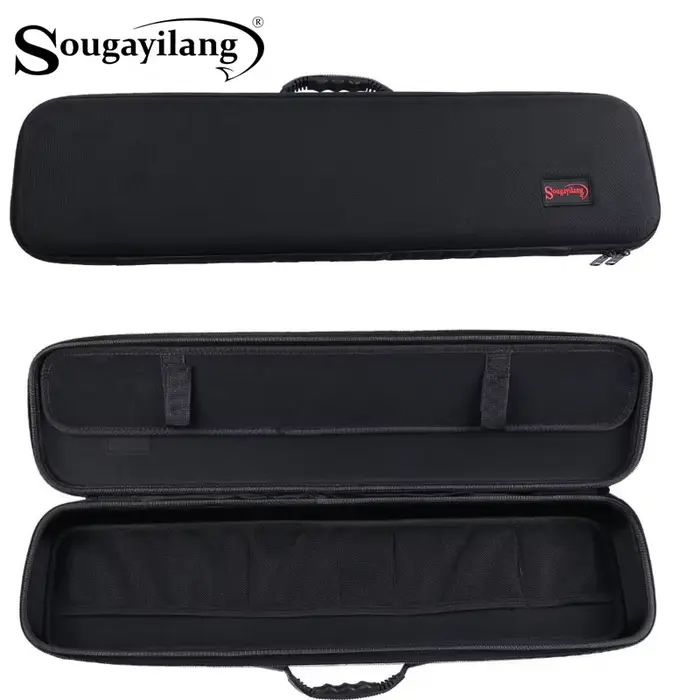 Sac leurre Sougayilang coque dure noir - Étui portable multifonction pour canne à pêche et accessoires