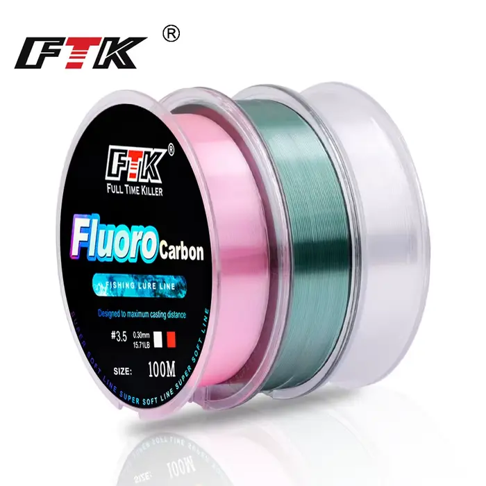 Fluorocarbone FTK 100m Rose Leader Pêche Leurre Super Souple 4.13-34.32LB pour Ligne de Traîne et Mouche