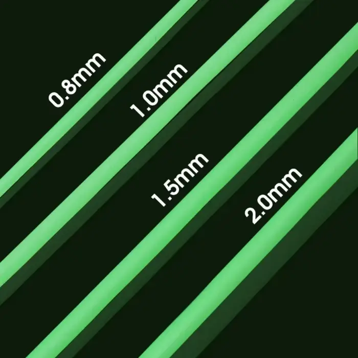 Gaines de pêche luminescentes silicone 0.8 à 2mm : tubes anti-emmêlement pour pêche en mer profonde