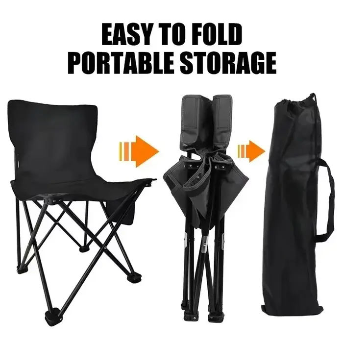 Chaise pliante extérieure portable avec sac de rangement pour camping, pêche et voyages