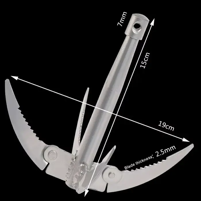 Ancre pliante bateau canoë pêche grappin survie corde robuste accessoire navigation pêcheur plaisance