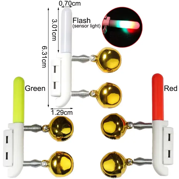 Alarme touches poisson double cloche lumière USB chargeur batterie induction lampe nuit pêche