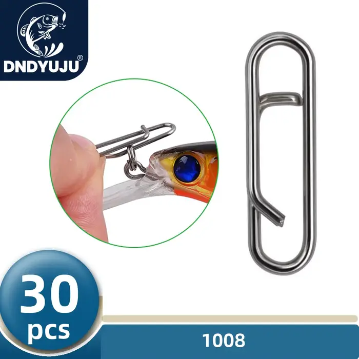 DNDYUJU 30 Connecteurs Snap Rapide Acier Inoxydable Barrel Swivel Appât Hameçon Accessoires Pêche