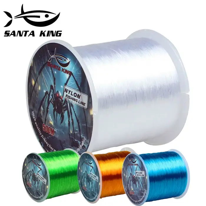 Ligne de pêche SantaKing 500M monofilament nylon résistante à l'abrasion pour lancers longs