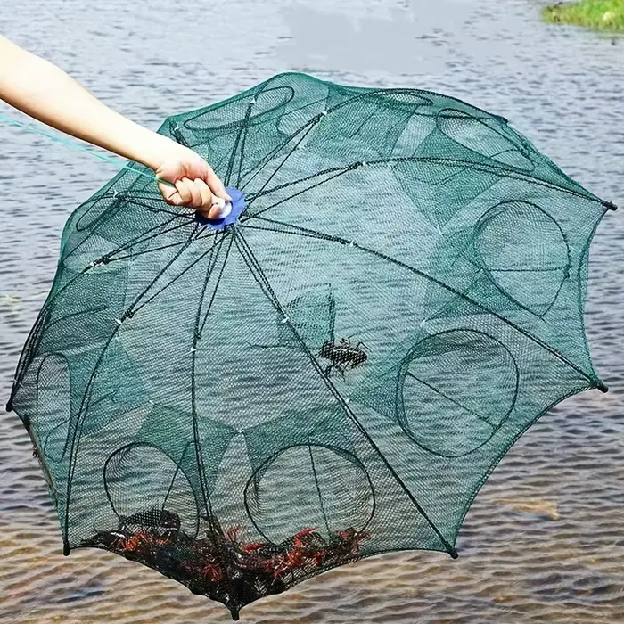 Filet de pêche hexagonal pliable portable - Idéal pour crevettes et petits poissons en eau douce