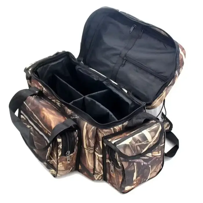Sac pêche nylon waterproof 50x30x25cm grande capacité - Sac épaule double couche multifonction