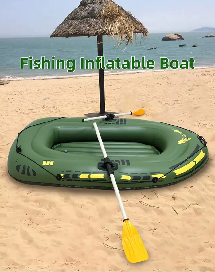 Canoë gonflable 2 personnes pliable pêche - Bateau PVC résistant dérive avec accessoires