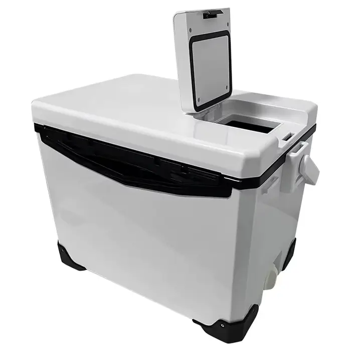 Glacière pêche 10L à 48L avec aérations portables - Boîte rangement matériel pêche mer et outils