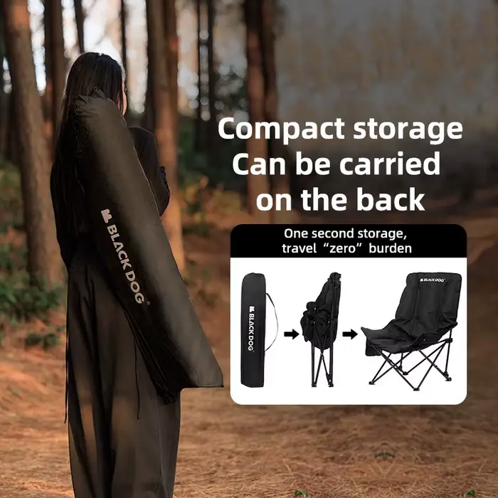Chaise lounge pliante Blackdog extérieur avec siège épaissi pour plage camping installation facile