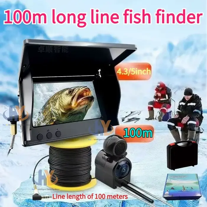 Caméra sous-marine finder pêche eau trouble visible 100m vision nocturne waterproof ultra-claire 4.3/5 pouces