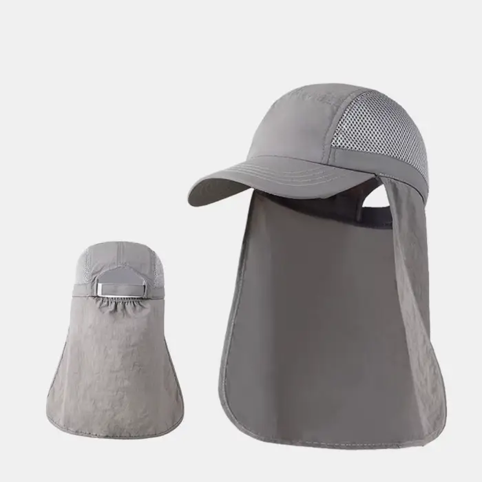 Casquette de pêche protection solaire avec rabat cou-nuque réglable pour homme et femme été
