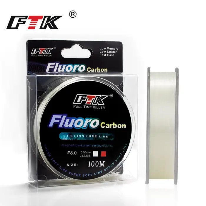 Ligne de pêche fluorocarbone FTK 100m 4.13-34.32LB super souple, rose, pour leurres et pêche à la mouche