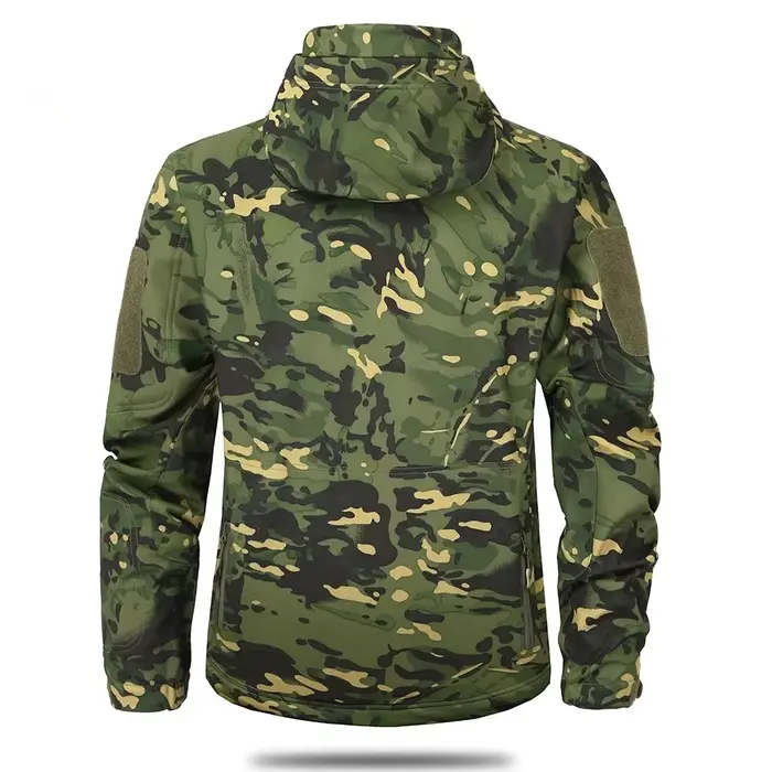 Veste tactique shark skin softshell multicam imperméable polaire pour pêche outdoor grande taille