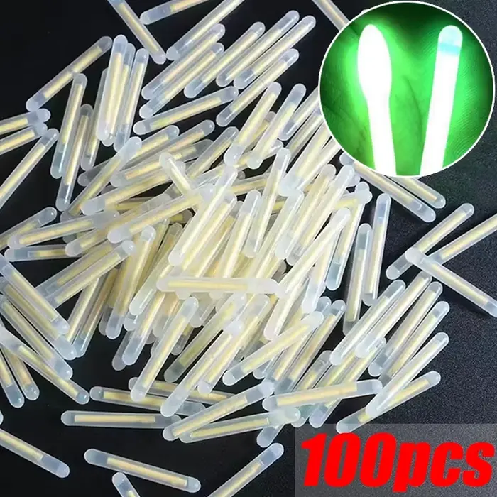 Lumineux bâton de pêche fluo flottant 50/100PCS - Éclairage nocturne pour pêche en mer et rivière