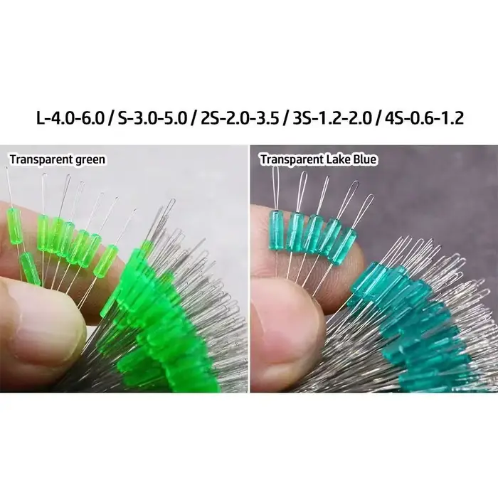 100 stop-lignes silicone 5 tailles - Anti-dérive transparent pour pêche précise et discrète
